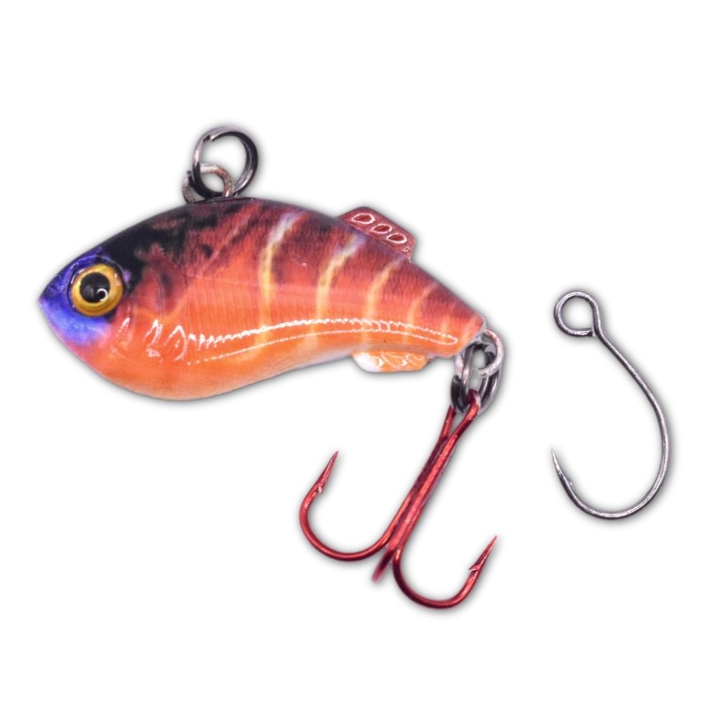 rusty.hook.fishing with a tank lightning on the Ruby Red Mini jig