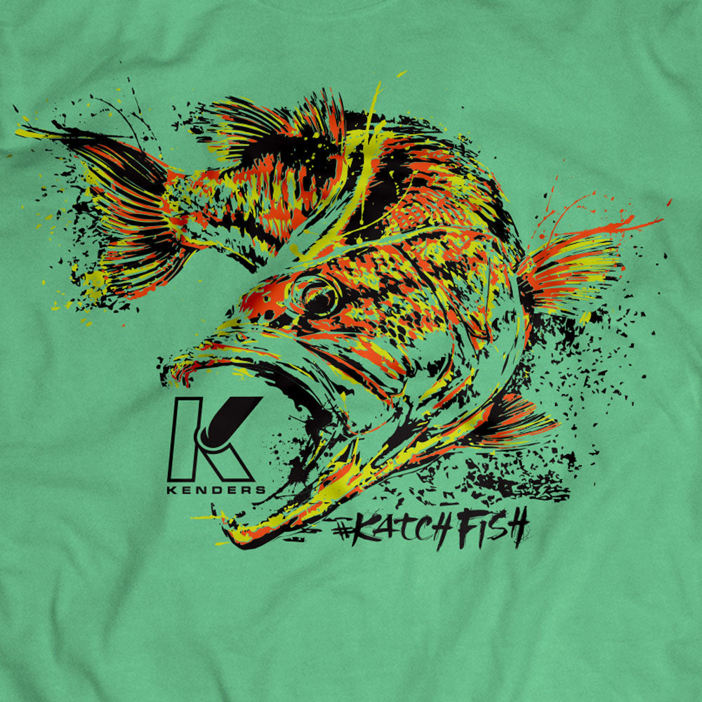 Snowshoe Thompson t shirt Adult XL green bass fish graphic short sleeve USA  made