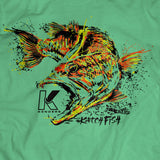 LARGEMOUTH BASS SPECIES T-SHIRT HEATHER GREEN - Kenders Outdoors