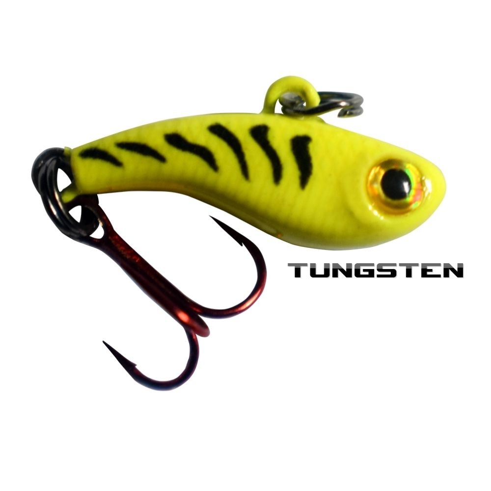 Kenders Tungsten T-Rip Mini Vibe Bait - 1/2 - Chartreuse Tiger Glow