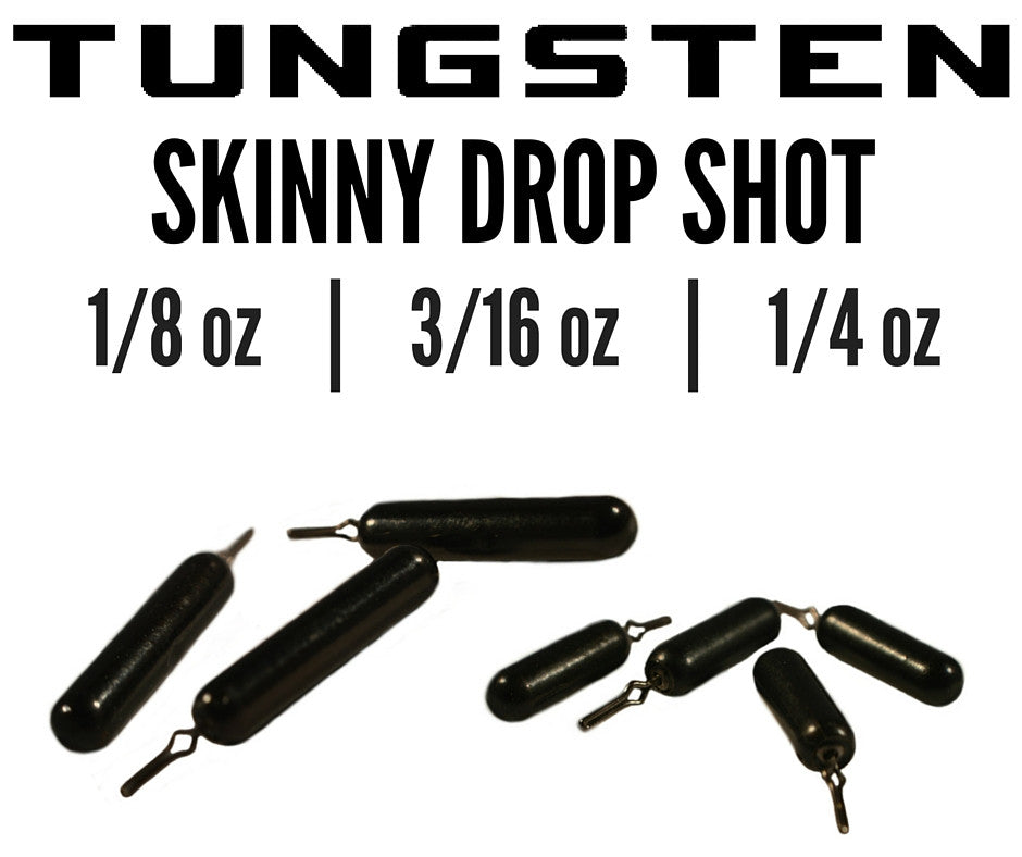 Tungsten Skinny Drop Shot Weights Black / 1/8 oz (4/pk)