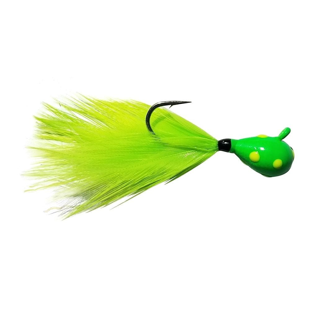 TUNGSTEN WONDER FEATHER JIG - GLOW GREEN WONDERBREAD/CHARTREUSE
