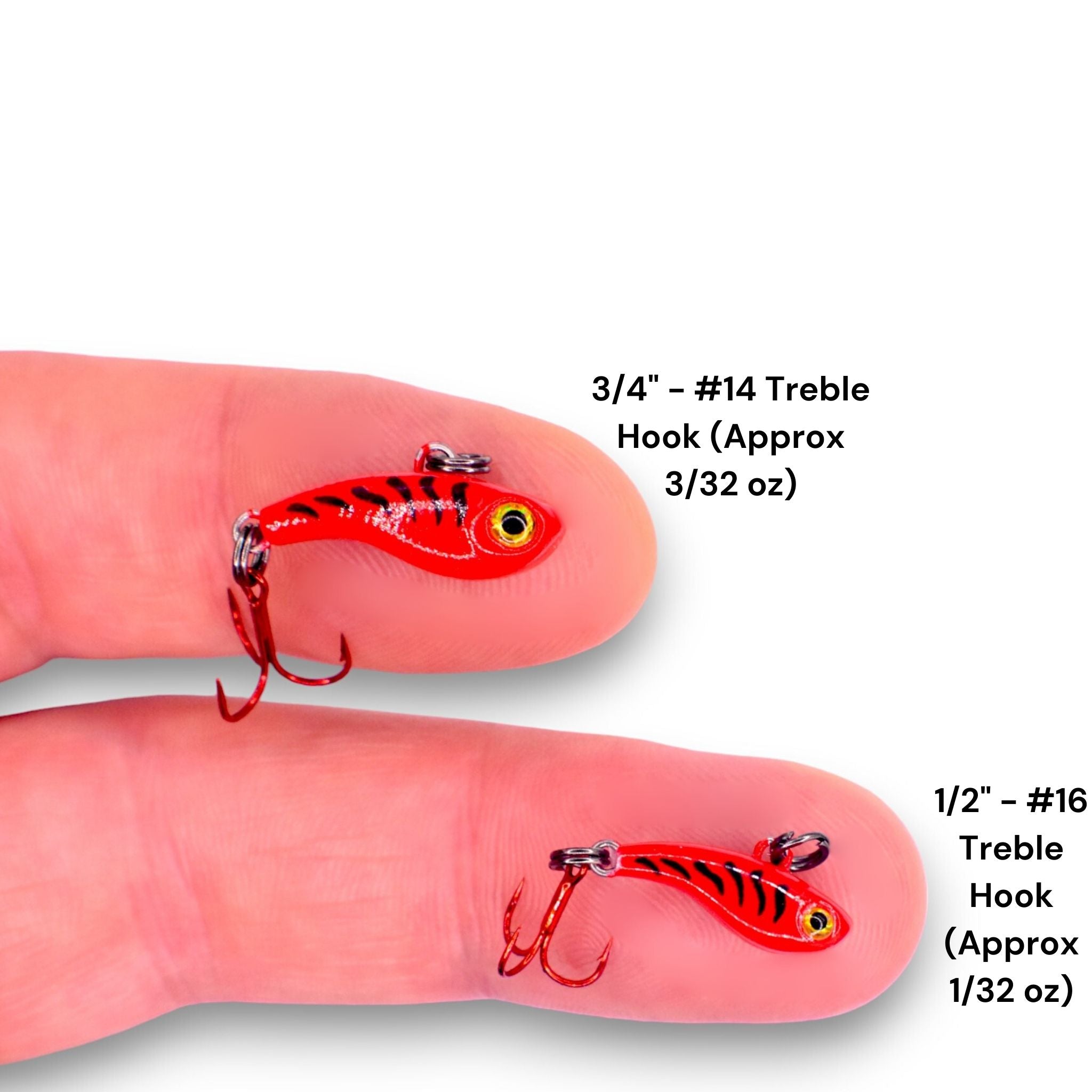 captain redbeard fishing lures Tungsten T-Rip Red Tiger GLOW Mini Vibe Bait