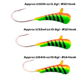 ORANGE GREEN STRIPE GLOW TUNGSTEN KANOE JIG