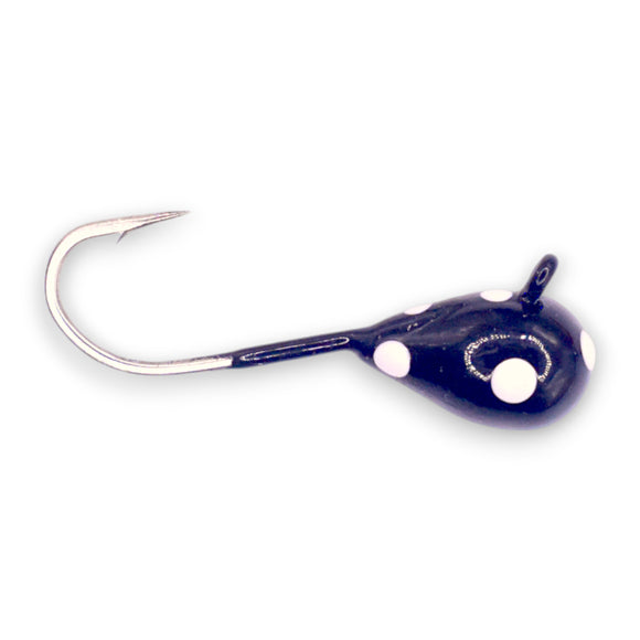 black eye fishing lure BLACK GLOW SPOT NO EYE TUNGSTEN JIG – Kenders Outdoors