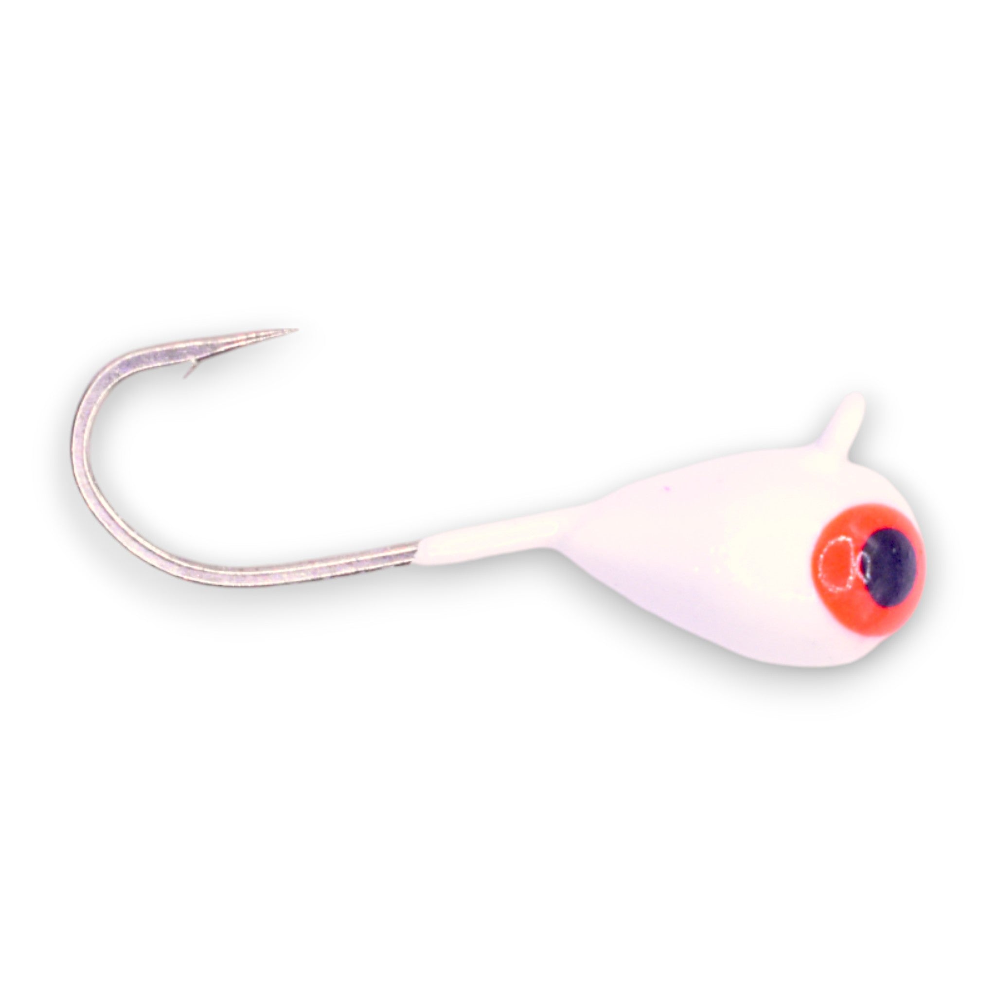 blinking red light fishing lures White W/ RED EYE GLOW TUNGSTEN JIG (1/64th oz) 3mm