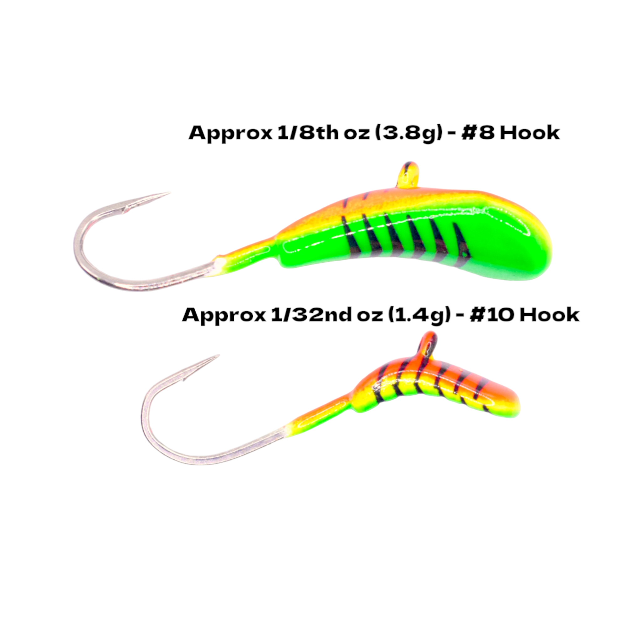 Rick’s Jigs 5mm Glow Tungsten Drop Jigs - Set Of 10 For Ice Fishing Panfish & Trout