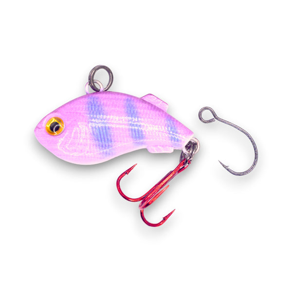 ebay pink fishing hooks 4/0 & 5/0 barbed pink UV K-Rip 1/2" Mini Vibe Bait