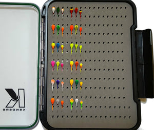 36 PIECE BRIGHT UV LARGE HOOK TUNGSTEN JIG SET WITH LARGE PAD BOX - Kenders Outdoors