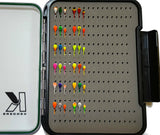 36 PIECE BRIGHT UV LARGE HOOK TUNGSTEN JIG SET WITH LARGE PAD BOX - Kenders Outdoors