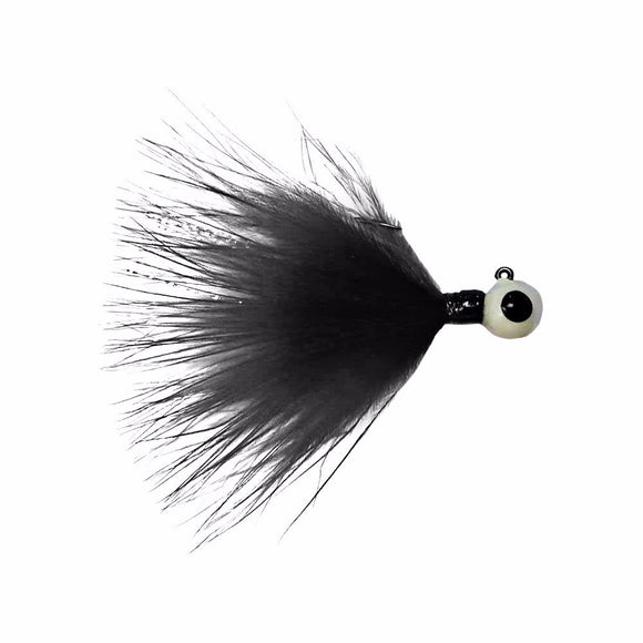 GRAY/BLACK MARABOU TUNGSTEN JIG - Kenders Outdoors