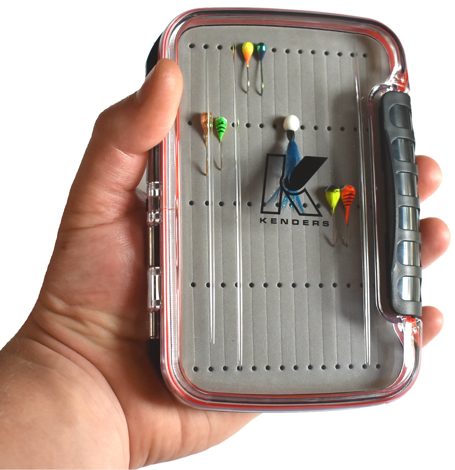 Kenders Outdoors Large Double-Sided Floating Water-proof Jig Box Clear KDSJB2