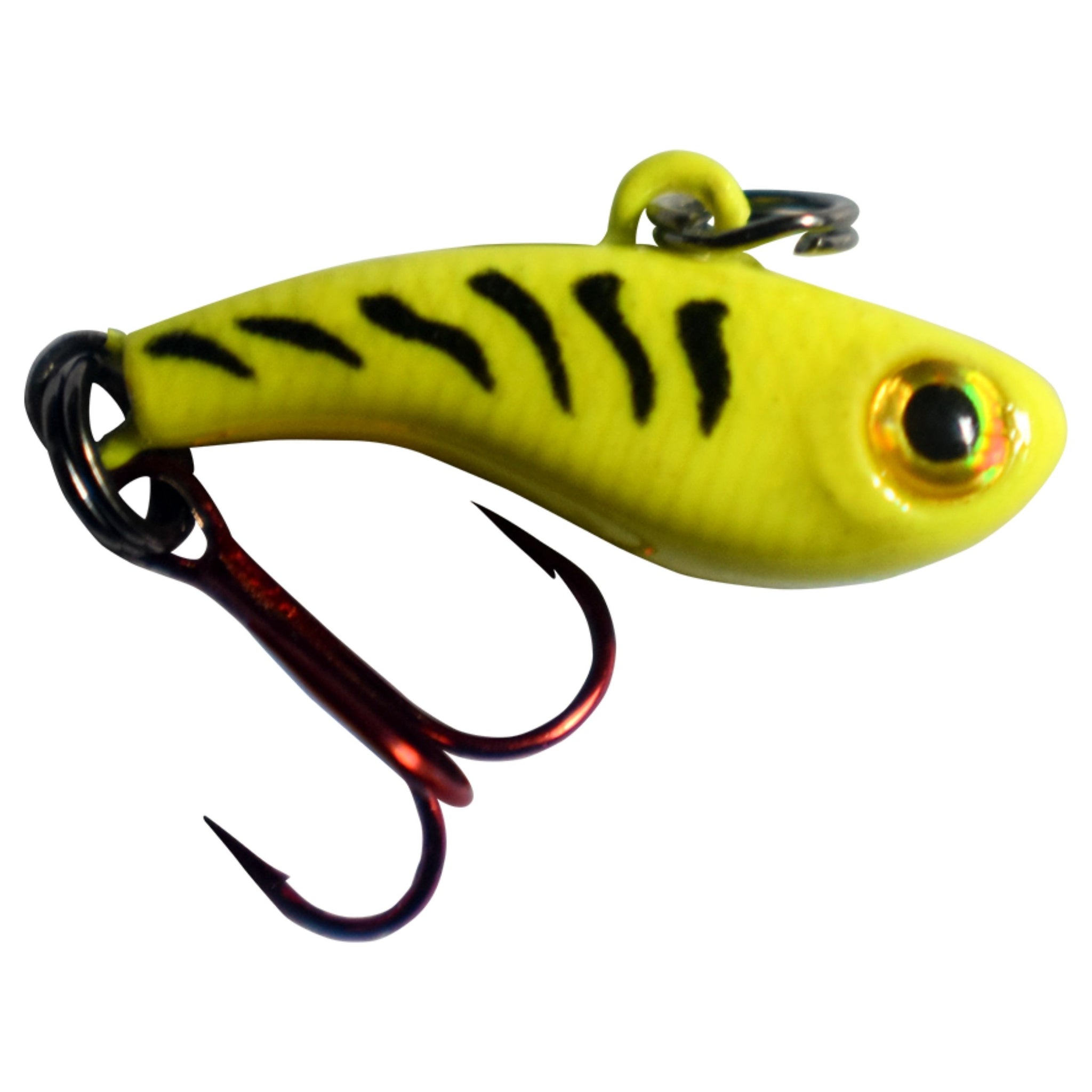 Kenders Tungsten T-Rip Mini Vibe Bait - 1/2 - Chartreuse Tiger Glow