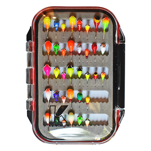 Kenders Outdoors 36 Piece Bright UV Tungsten Jig Set with Premium Box Clear 36UVTJB