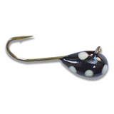 (LARGE HOOK SERIES) BLACK GLOW SPOT NO EYE TUNGSTEN JIG - Kenders Outdoors