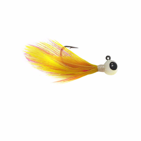 PINK/YELLOW TUNGSTEN FEATHER JIG - Kenders Outdoors