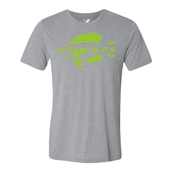 KENDERS GRAPHIC T-SHIRT GRAY/HI VIZ GREEN - Kenders Outdoors