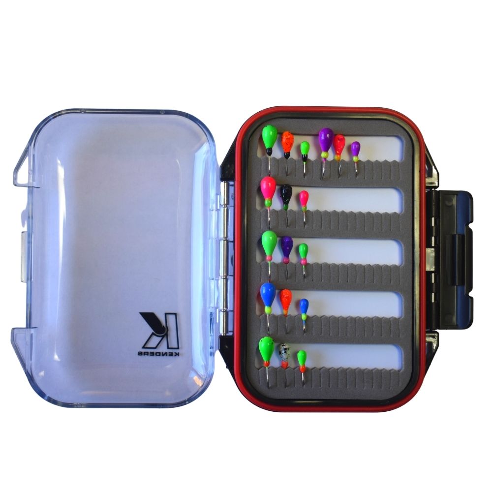 Kenders Outdoors 36-Piece Tungsten Ice Fishing Jig Kit - Bright UV Painted Jigs With Waterproof Box - View #3
