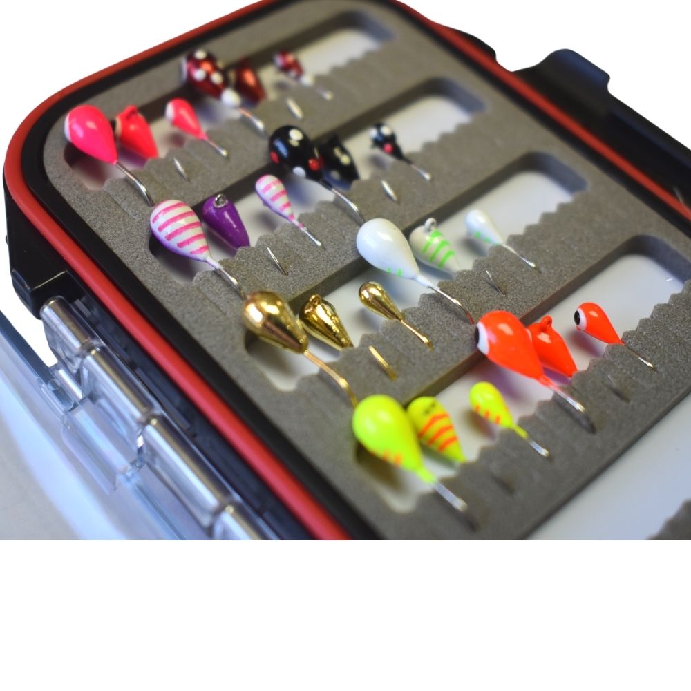 Kenders Outdoors 36-Piece Tungsten Ice Fishing Jig Kit - Bright UV Painted Jigs With Waterproof Box - View #2