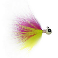 PINK/CHARTREUSE  MARABOU TUNGSTEN JIG - Kenders Outdoors