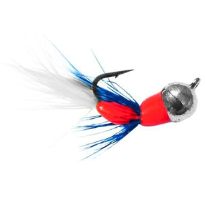 SILVER RED WHITE AND BLUE TUNGSTEN AKUA JIG FLARE - Kenders Outdoors