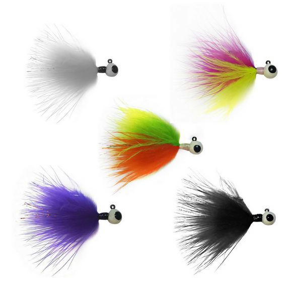 Kenders Outdoors (5 Pack) Tungsten Marabou Jigs (5 Colors)