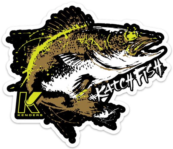 WALLEYE BUCKET DECAL DARK - Kenders Outdoors