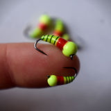 CHARTREUSE RED TUNGSTEN AKUA JIG SKUD