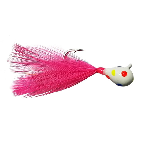 Kenders Wonder Feather Jig, Wonderbread Glow/Pink Feather / 1/8 oz.